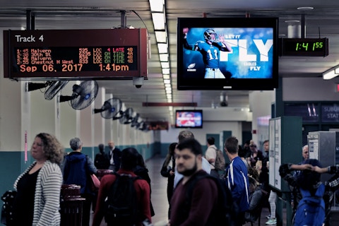 Philadelphia Eagles Digital Screen on SEPTA platform