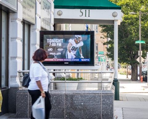 Philadelphia Eagles Digital Urban Panel at SEPTA entrance