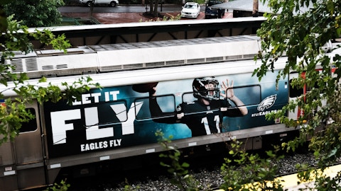 Philadelphia SEPTA train wrap of the Eagles