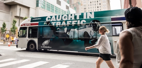 Philadelphia Eagles Ultra Super King on SEPTA Bus