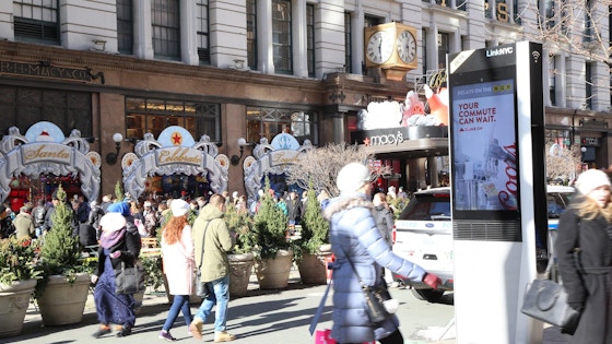 Holiday shoppers view Link in Herald Square in New York
