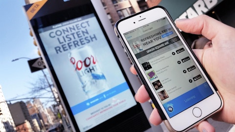 Link wi-fi used to download playlist on phone during MillerCoors Shazam campaign in NYC