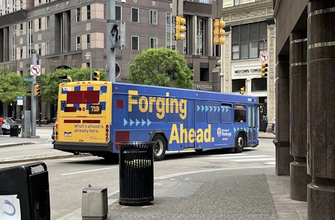 Transit Ad on Bus in Pittsburg