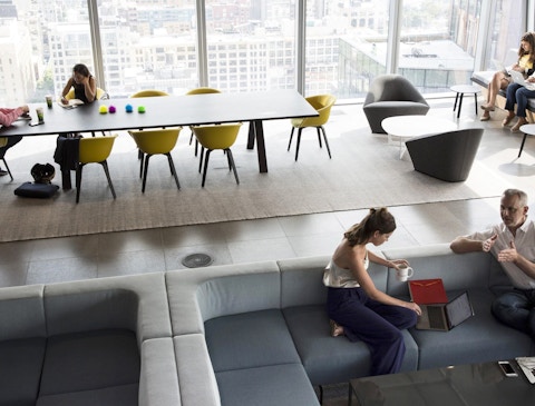 Lounge and work space at Intersection office