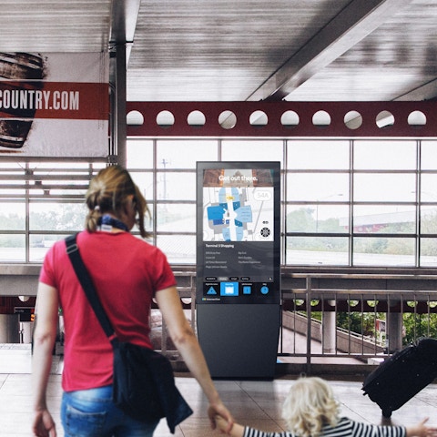 IxNTouch Kiosk showing airport transportation information