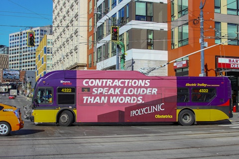 USK bus ad for the Polyclinic in Seattle