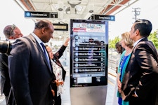 LA Metro IxNTouch screen with arrivals info