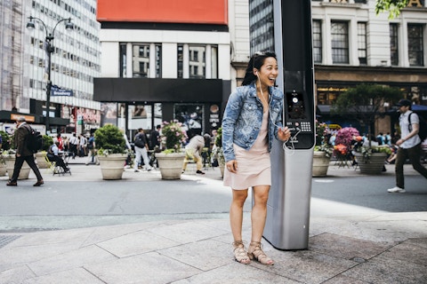 Link phone call in Herald Square, NYC