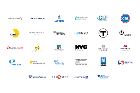 Partnership logos of cities and transit authorities