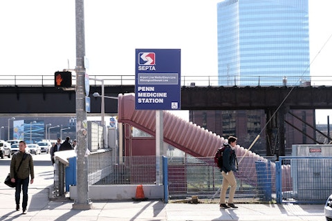 Penn Medical Station naming rights sponsorship signage in Philadelphia