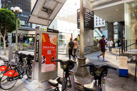 DoorDash branded LA Bike Share outdoor advertising by Intersection