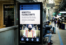 Transit advertising recruitment campaign example on PATH in New Jersey