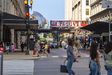 Example of an el train wrap in Chicago