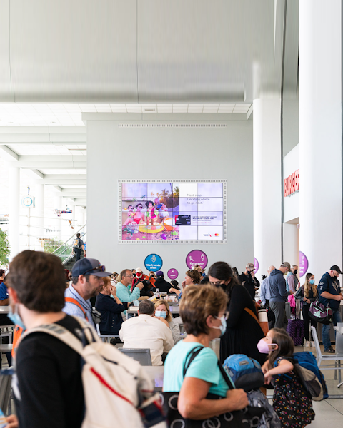 Example of airport terminal advertising