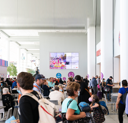 Example of airport terminal advertising