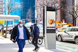 digital out-of-home screen LinkNYC for outdoor advertising campaign - digital billboard on NYC streets
