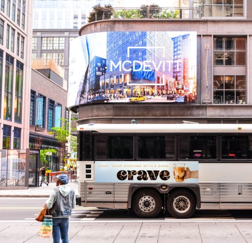 NJT Ad for Out of Home advertising with Intersection - Ad for coffee shop on bus