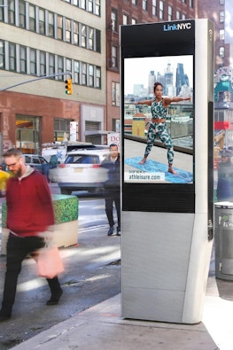D2C Athlesiure Link NYC ad fron intersection - out of home advertising