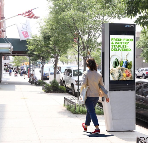 Link NYC kiosk - out of home advertising digital screen in New York City - Intersection Advertising